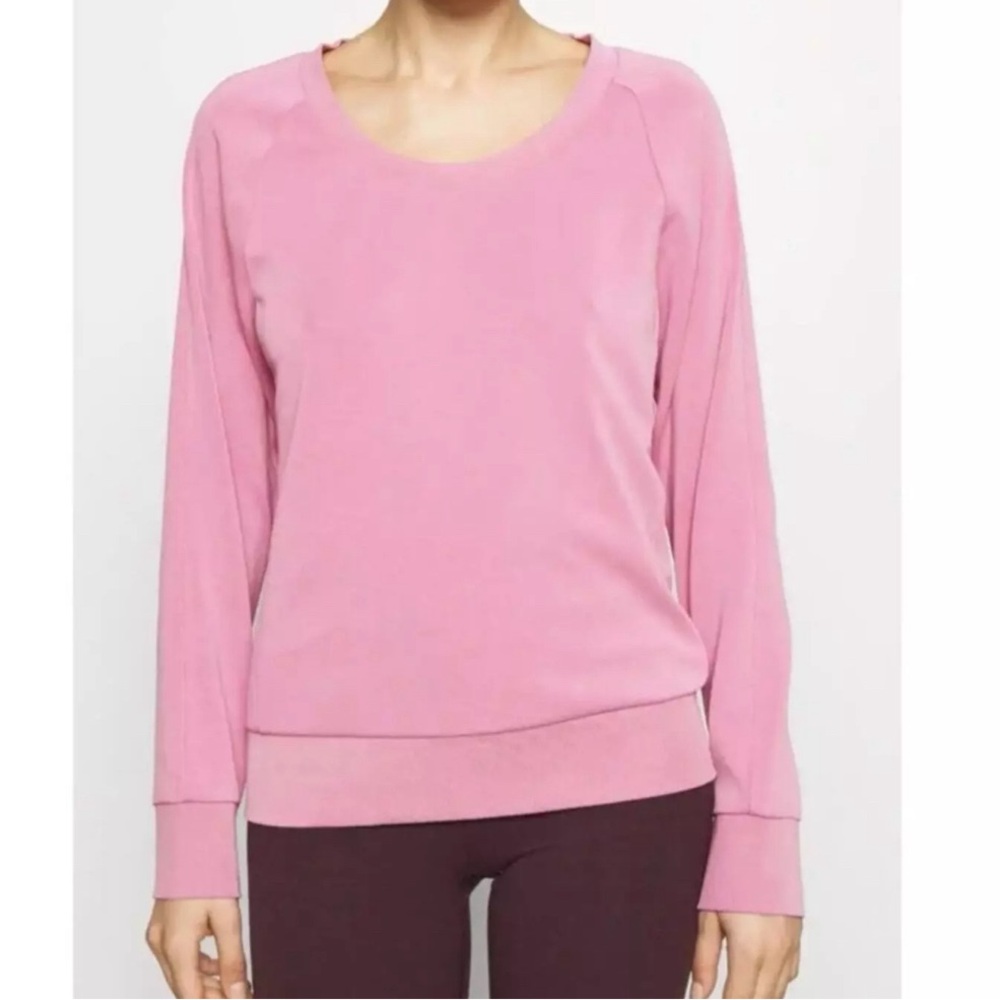 Athleta Women’s Pink Scoop Neck Sweatshirt Seasoft Relaxed Fit - Size Small